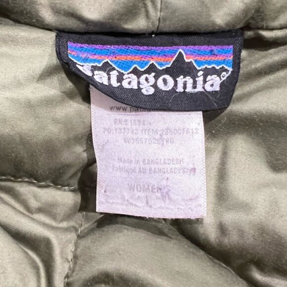 Patagonia Moss Green Down Jacket Coat Women’s Large - Picture 4 of 5